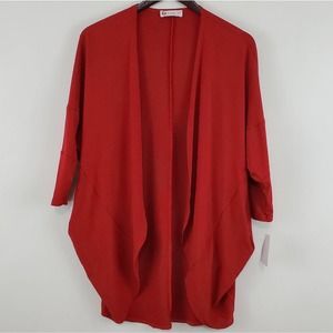 A-Line Hawaii Made Red Open Front Cardigan